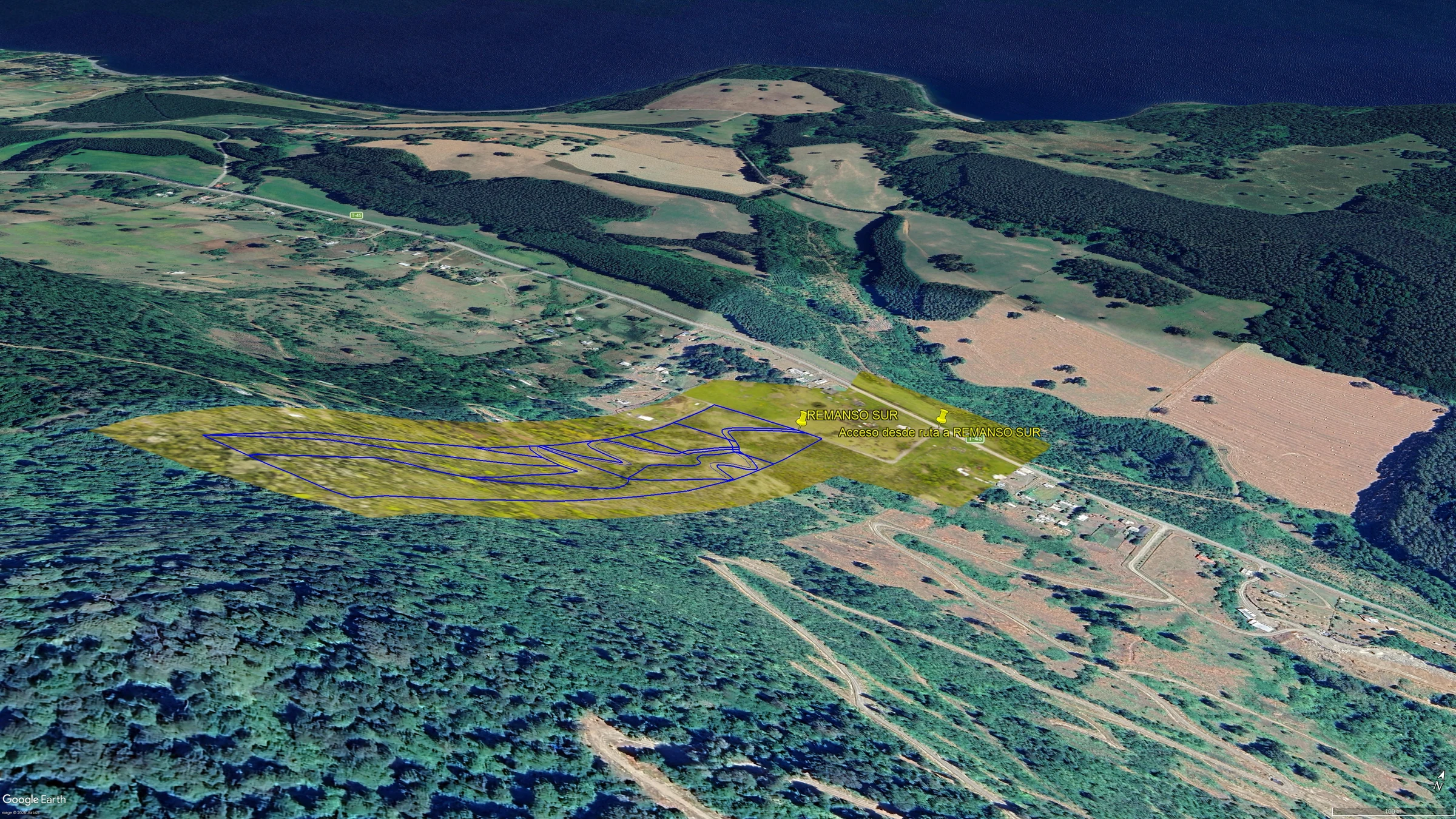 General layout and boundary superimposed on satellite map